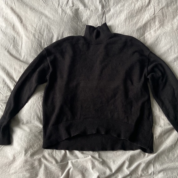 Oak + Fort Mockneck Black Knit Sweater - Picture 2 of 4